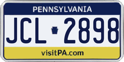 PA license plate JCL2898