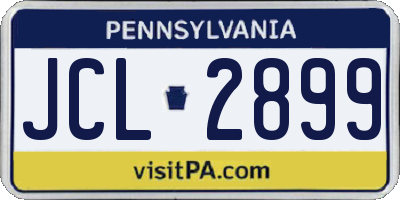 PA license plate JCL2899