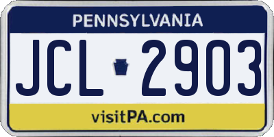 PA license plate JCL2903