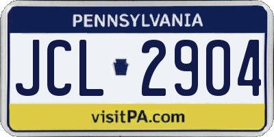PA license plate JCL2904