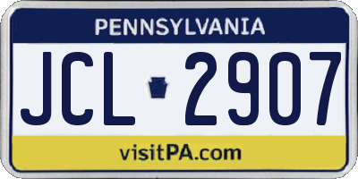 PA license plate JCL2907