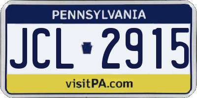 PA license plate JCL2915