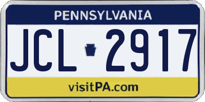 PA license plate JCL2917