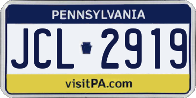 PA license plate JCL2919
