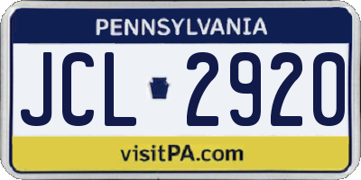 PA license plate JCL2920