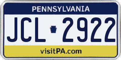 PA license plate JCL2922