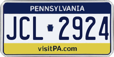 PA license plate JCL2924