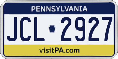 PA license plate JCL2927