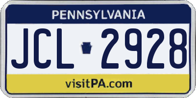 PA license plate JCL2928