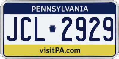 PA license plate JCL2929