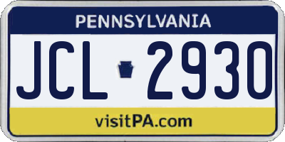 PA license plate JCL2930