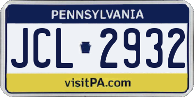 PA license plate JCL2932