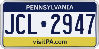 PA license plate JCL2947