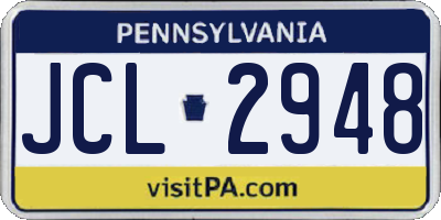 PA license plate JCL2948