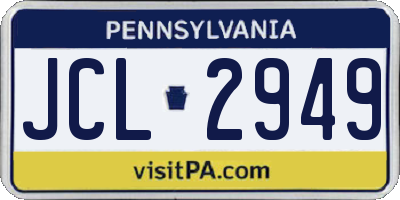 PA license plate JCL2949
