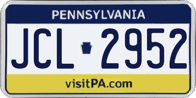 PA license plate JCL2952