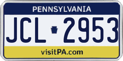 PA license plate JCL2953