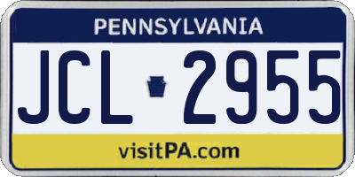 PA license plate JCL2955