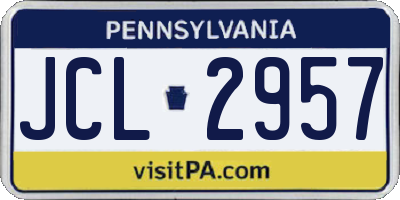 PA license plate JCL2957