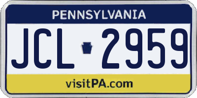 PA license plate JCL2959