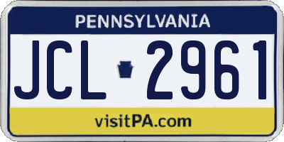 PA license plate JCL2961