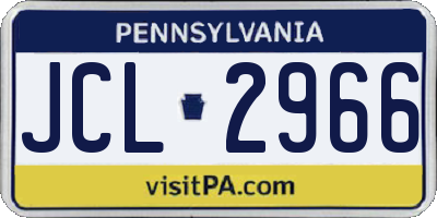 PA license plate JCL2966