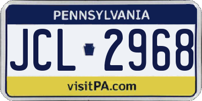 PA license plate JCL2968