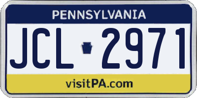 PA license plate JCL2971