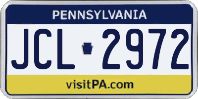 PA license plate JCL2972