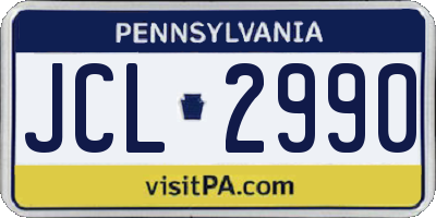 PA license plate JCL2990