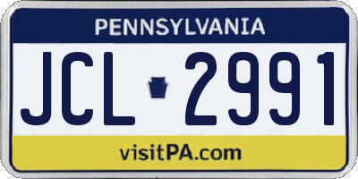 PA license plate JCL2991