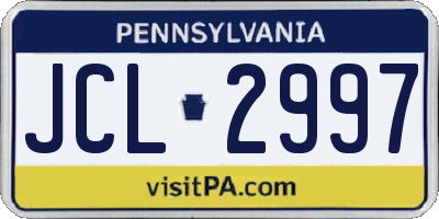 PA license plate JCL2997
