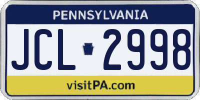PA license plate JCL2998