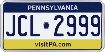 PA license plate JCL2999
