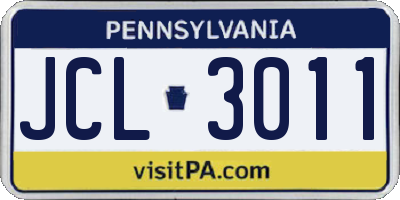 PA license plate JCL3011