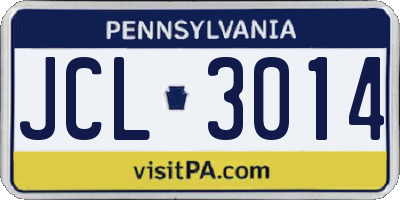 PA license plate JCL3014