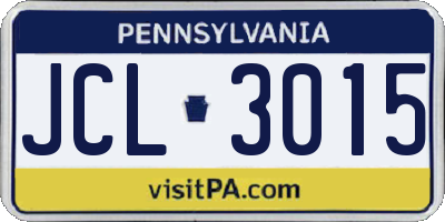 PA license plate JCL3015