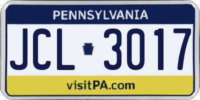 PA license plate JCL3017