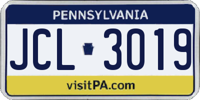 PA license plate JCL3019