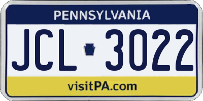 PA license plate JCL3022