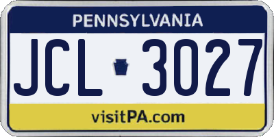 PA license plate JCL3027