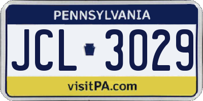 PA license plate JCL3029
