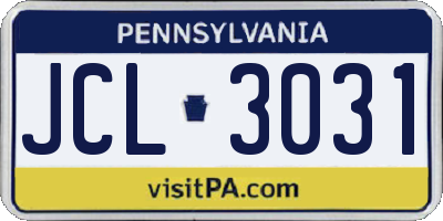 PA license plate JCL3031