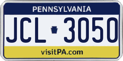 PA license plate JCL3050