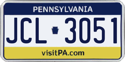 PA license plate JCL3051
