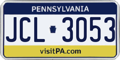 PA license plate JCL3053