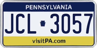 PA license plate JCL3057