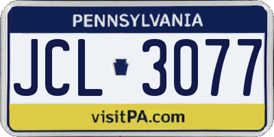 PA license plate JCL3077