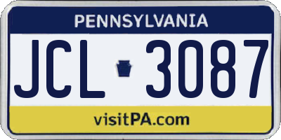 PA license plate JCL3087