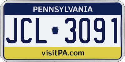 PA license plate JCL3091